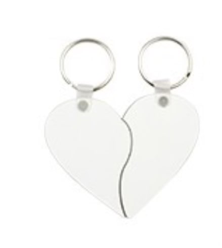 2 piece heart sublimation key ring